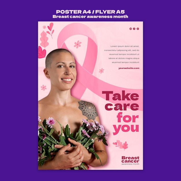 Modèle d'affiche pour le mois de sensibilisation au cancer du sein