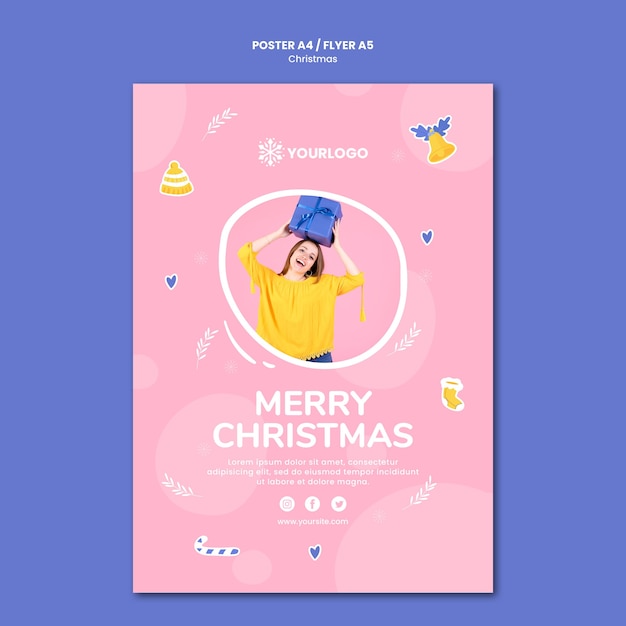 PSD gratuit modèle d'affiche pour noël