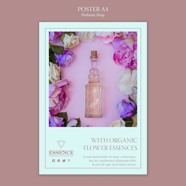 PSD gratuit modèle d'affiche pour le parfum