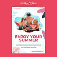 PSD gratuit modèle d'affiche pour les plaisirs d'été à la piscine