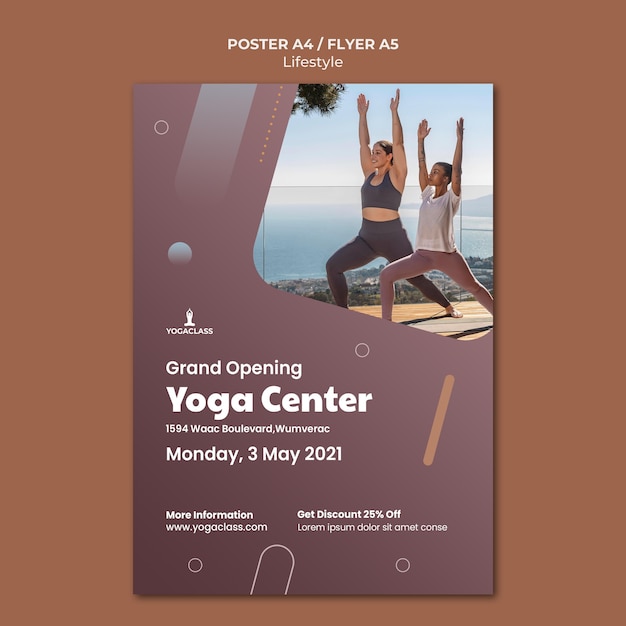 Modèle D'affiche Pour La Pratique Et L'exercice Du Yoga