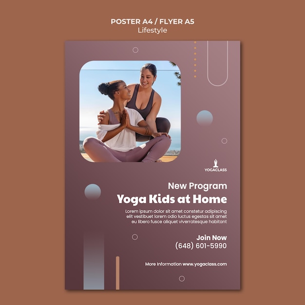 PSD gratuit modèle d'affiche pour la pratique et l'exercice du yoga