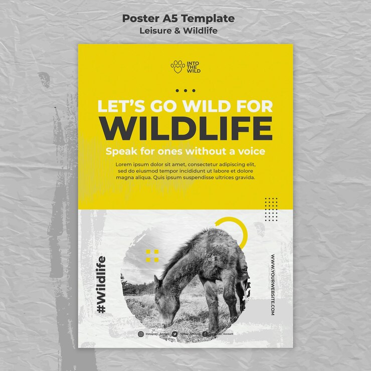 PSD gratuit modèle d'affiche pour la protection de la faune et de l'environnement