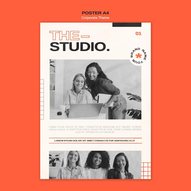 Modèle D'affiche Pour Studio D'entreprise