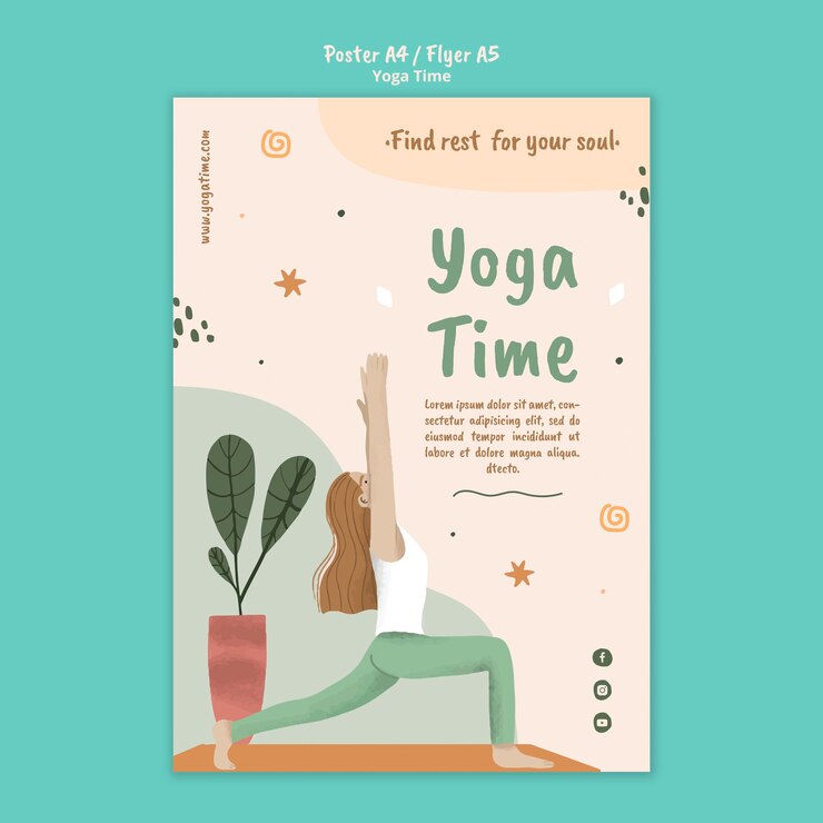 PSD gratuit modèle d'affiche pour le temps de yoga