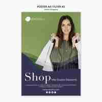 PSD gratuit modèle d'affiche pour la vente de mode en ligne