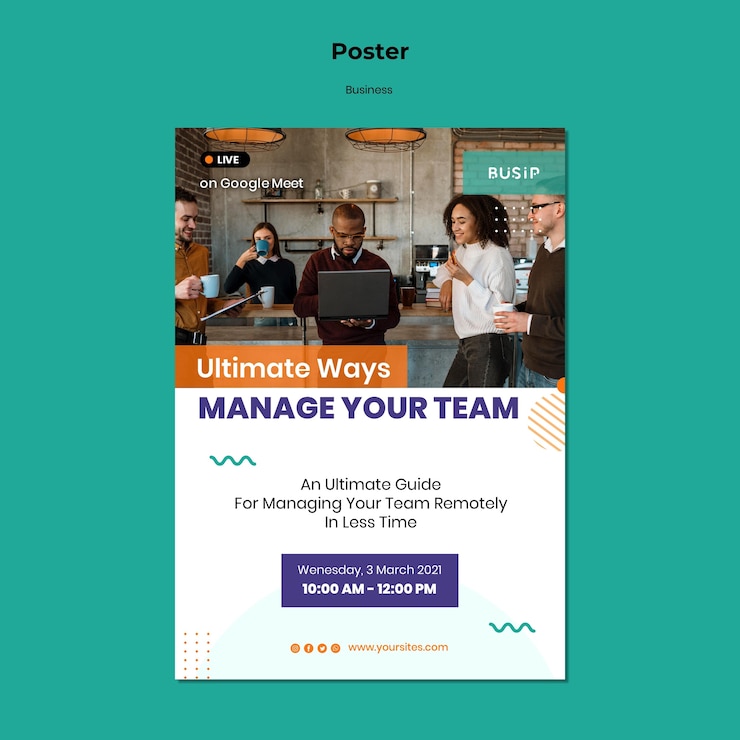 PSD gratuit modèle d'affiche pour le webinaire et le démarrage d'entreprise