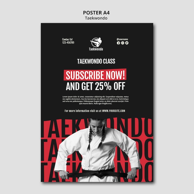 Modèle D'affiche De Pratique De Taekwondo