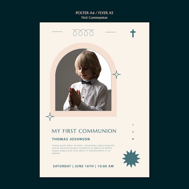 Modèle D'affiche De Première Communion