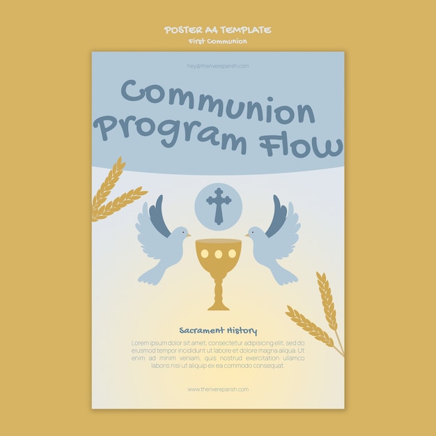 Modèle D'affiche De Première Communion