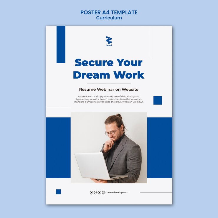 PSD gratuit modèle d'affiche de programme minimaliste