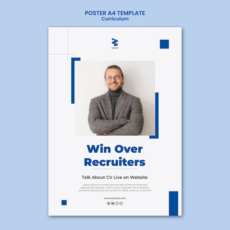 PSD gratuit modèle d'affiche de programme minimaliste