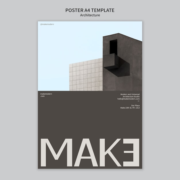 PSD gratuit modèle d'affiche de projet d'architecture