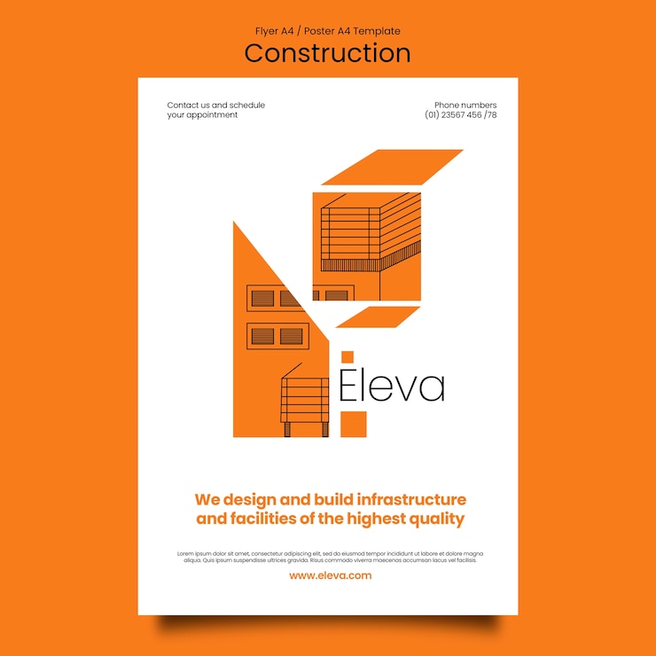 PSD gratuit modèle d'affiche de projet de construction