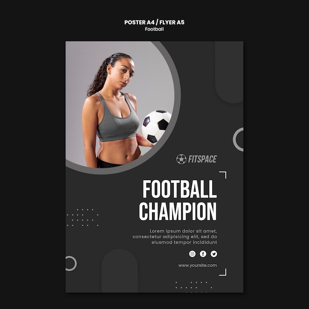 PSD gratuit modèle d'affiche publicitaire de football