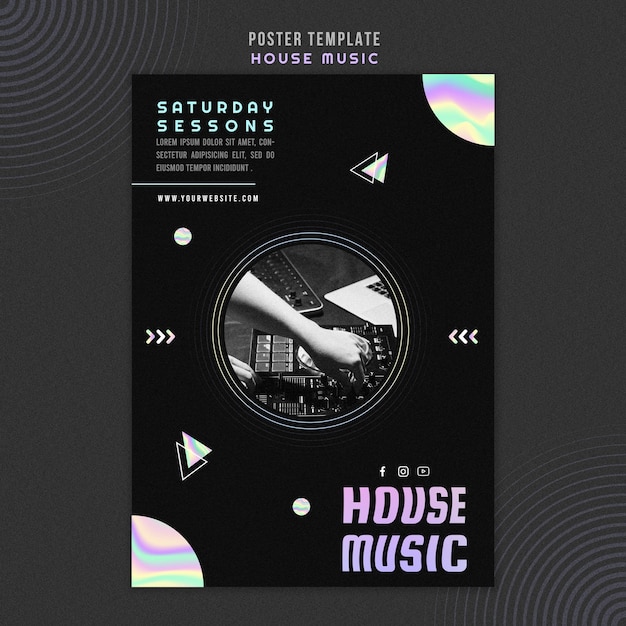 PSD gratuit modèle d'affiche publicitaire de musique house