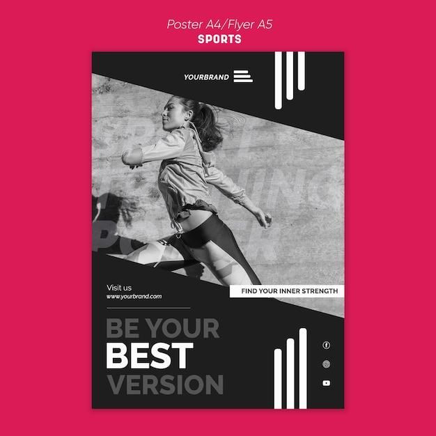 PSD gratuit modèle d'affiche publicitaire de sport