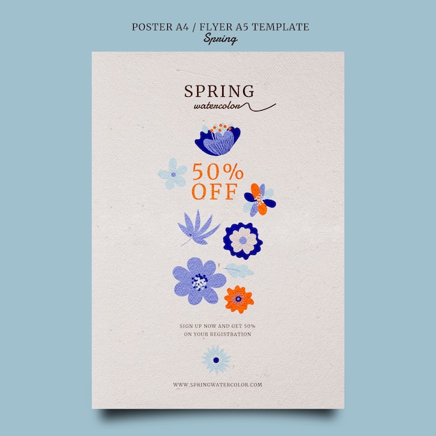 Modèle d'affiche de réduction d'art aquarelle