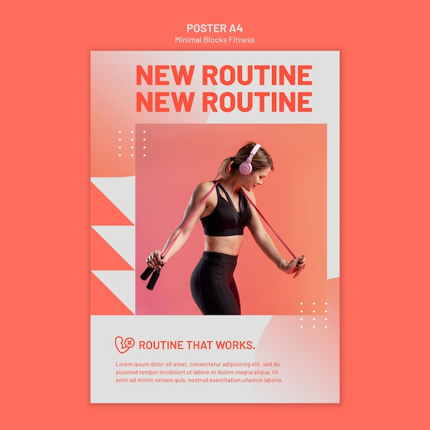 PSD gratuit modèle d'affiche de remise en forme