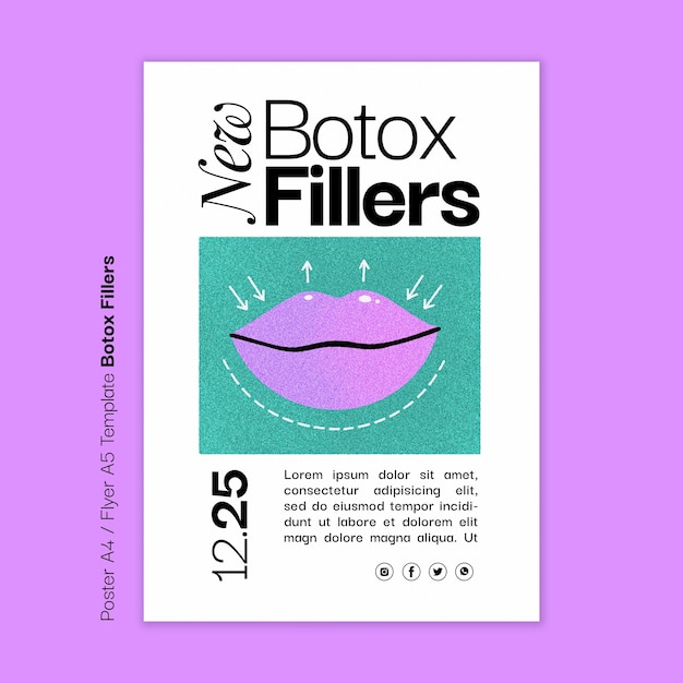 Modèle d'affiche de remplissage de botox texturé