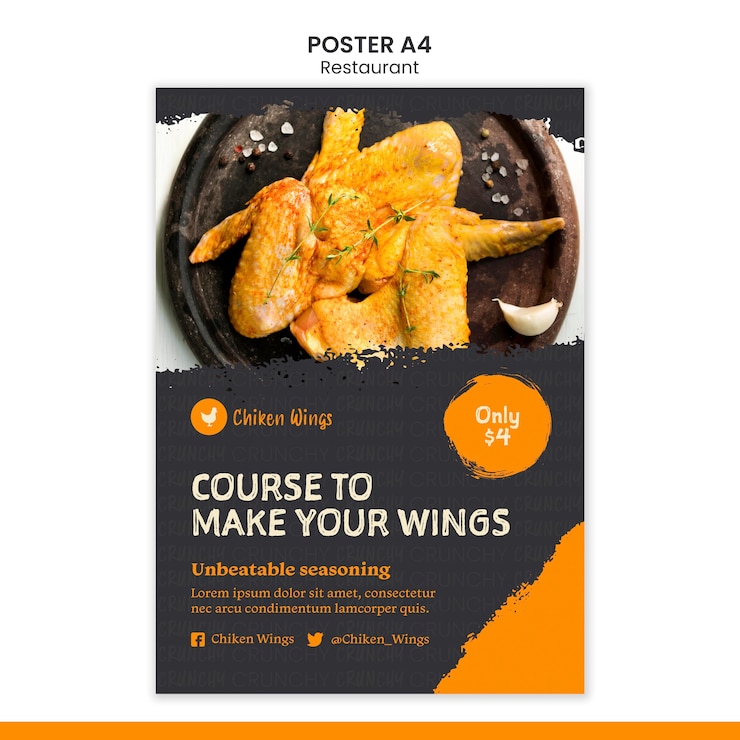 PSD gratuit modèle d'affiche de restaurant alimentaire