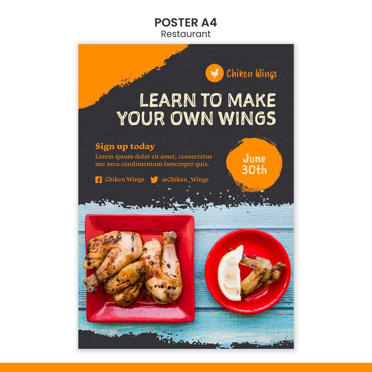 PSD gratuit modèle d'affiche de restaurant alimentaire