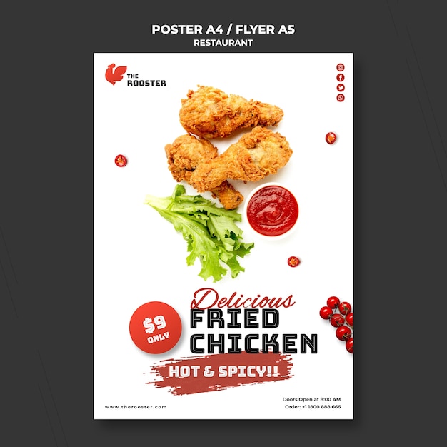 PSD gratuit modèle d'affiche de restauration rapide