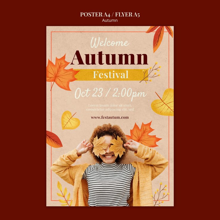 PSD gratuit modèle d'affiche de saison d'automne