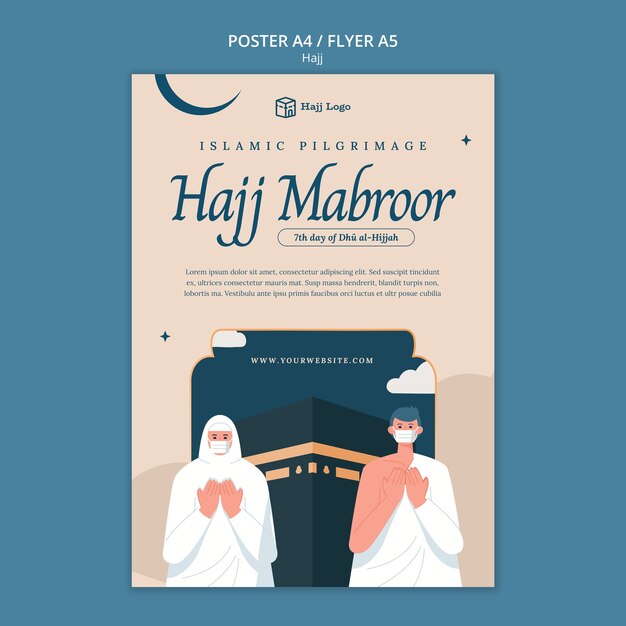 Modèle d'affiche de la saison du hajj