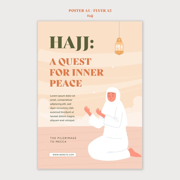 PSD gratuit modèle d'affiche de la saison du hajj