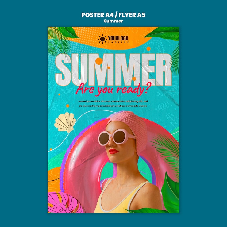 PSD gratuit modèle d'affiche de la saison d'été