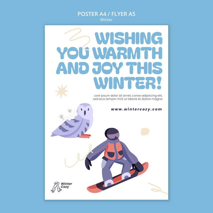 PSD gratuit modèle d'affiche de la saison d'hiver