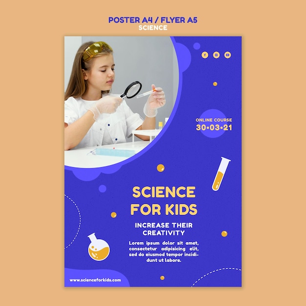 PSD gratuit modèle d'affiche scientifique