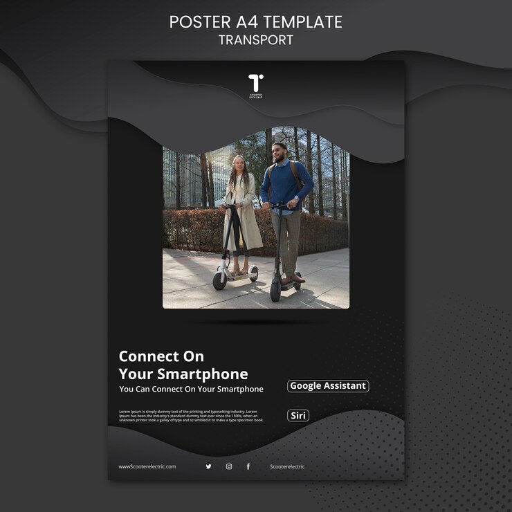 PSD gratuit modèle d'affiche de scooter