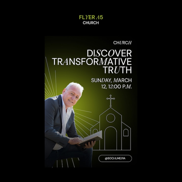 PSD gratuit modèle d'affiche de service de l'église