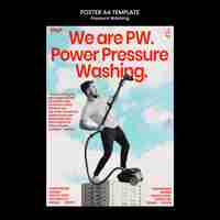 PSD gratuit modèle d'affiche de service de lavage sous pression