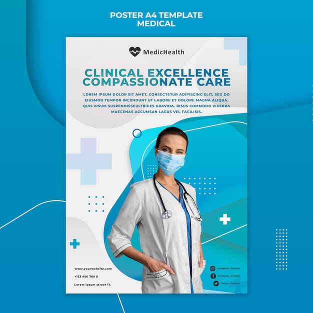 Modèle d'affiche de soins médicaux