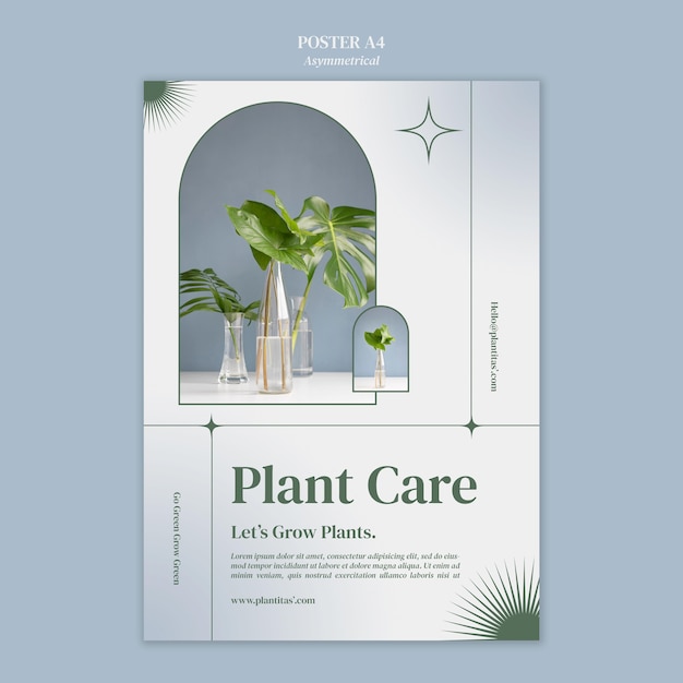 Modèle D'affiche De Soins Des Plantes