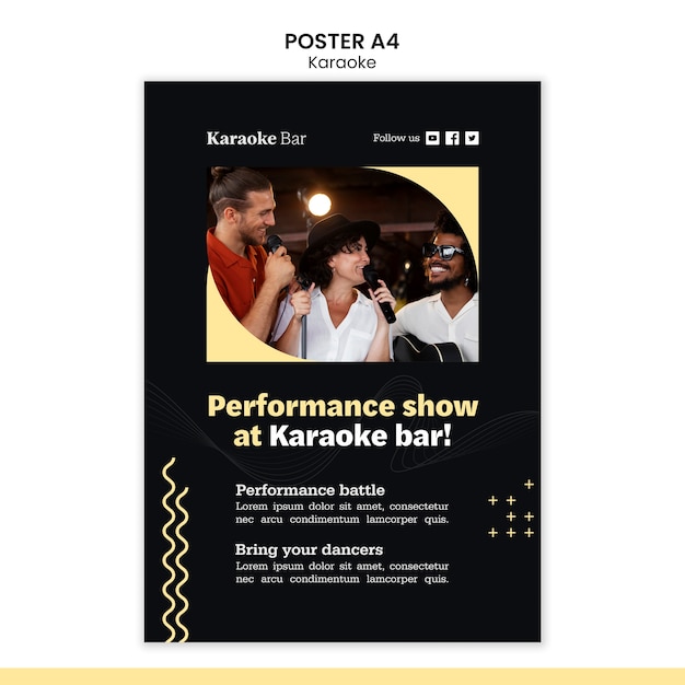 PSD gratuit modèle d'affiche de soirée karaoké