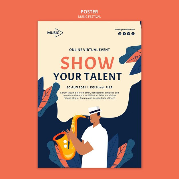 Modèle d'affiche de spectacle de talents