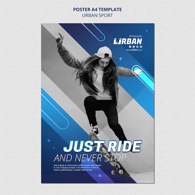 PSD gratuit modèle d'affiche de sport urbain