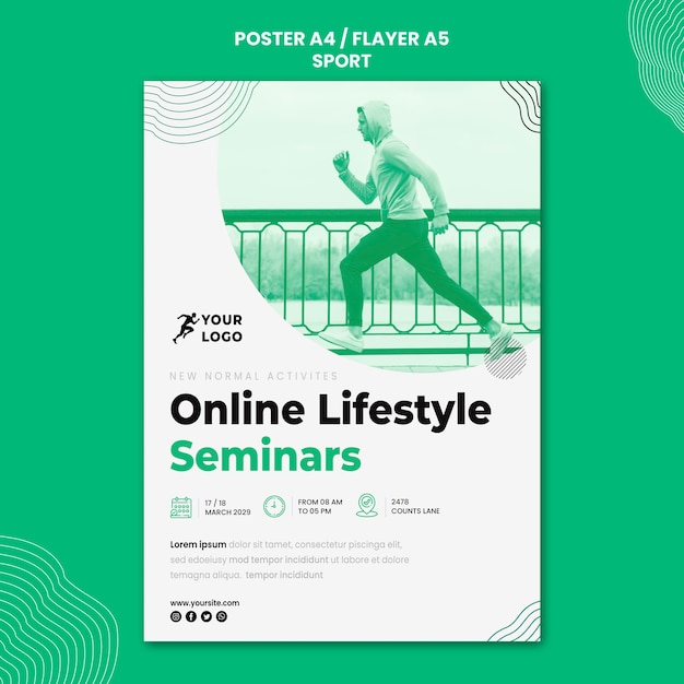 PSD gratuit modèle d'affiche de sport