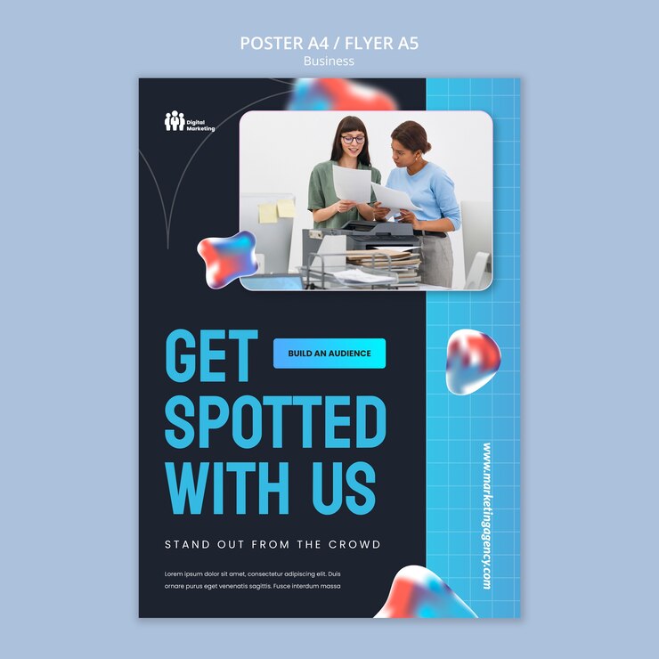 PSD gratuit modèle d'affiche de stratégie commerciale