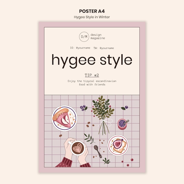 PSD gratuit modèle d'affiche de style scandinave