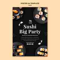 PSD gratuit modèle d'affiche de sushi créatif avec photo