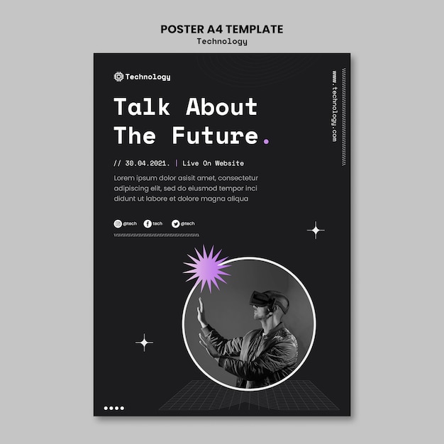 PSD gratuit modèle d'affiche de technologie future