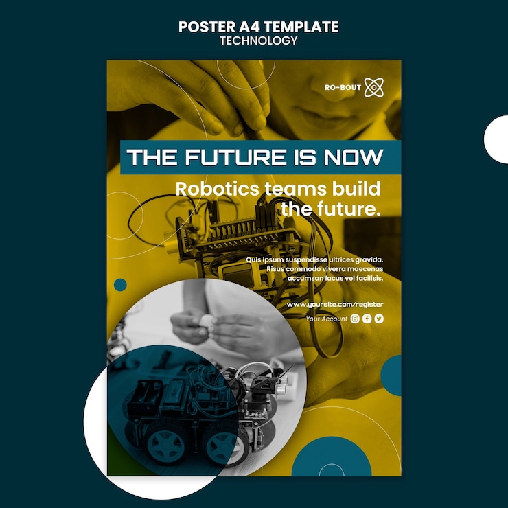 PSD gratuit modèle d'affiche de technologie