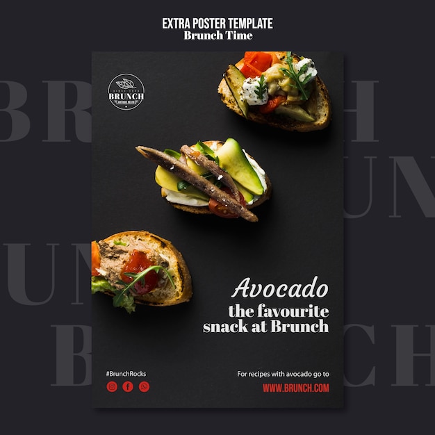 PSD gratuit modèle d'affiche de temps de brunch