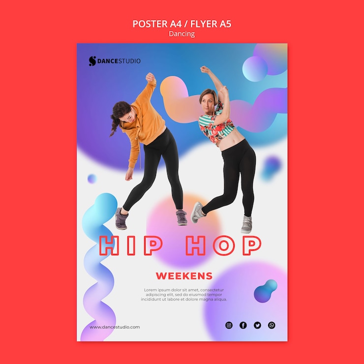 PSD gratuit modèle d'affiche avec thème de danse