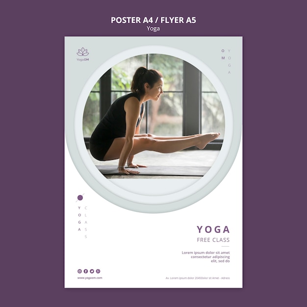 Modèle d'affiche avec thème yoga